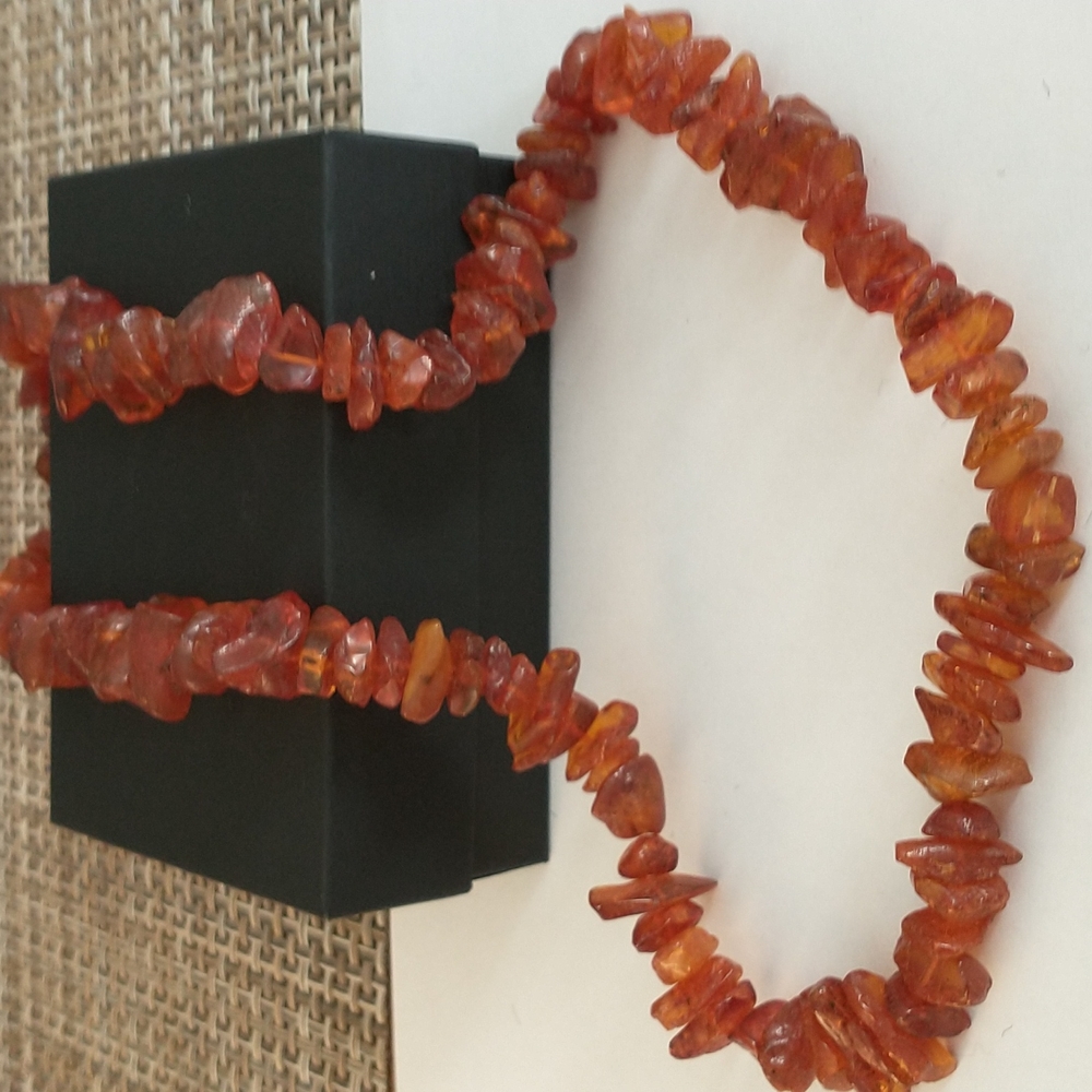 Reconstructed amber necklace